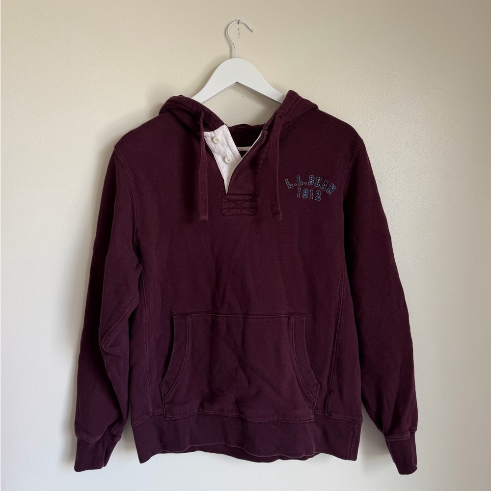 L.L. Bean 1912 Burgundy Lace-Up Hoodie Small